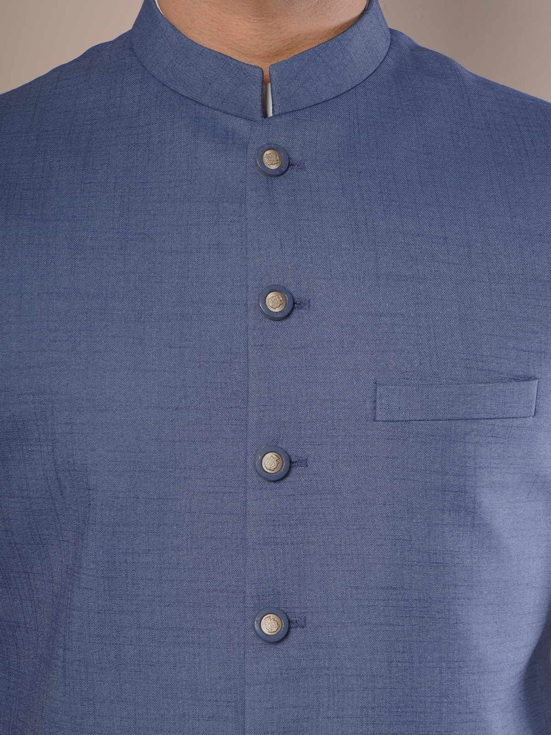 Light Blue Textured Exclusive Range Tropical Formal Waist Coat (WC-168)