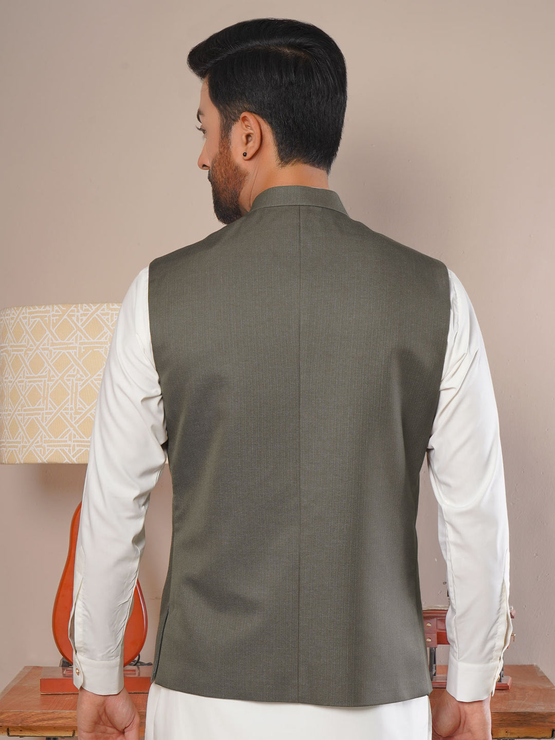 Brown Textured Exclusive Range Tropical Formal Waist Coat (WC-170)