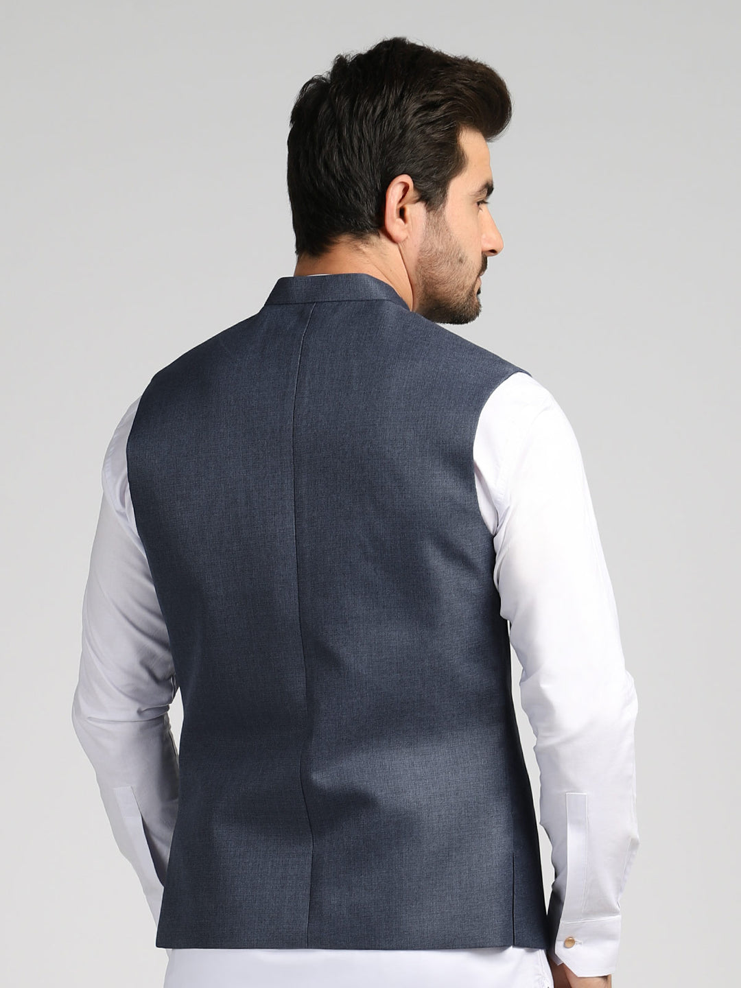 Dark Grey Textured Exclusive Range Tropical Formal Waist Coat (WC-176)