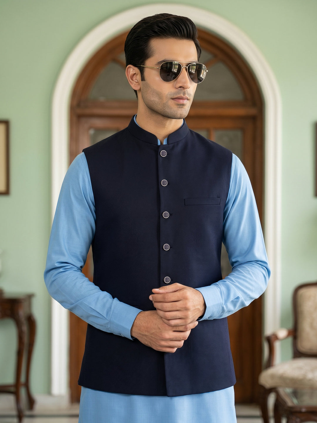 Navy Blue Waist Coat (WC-213)