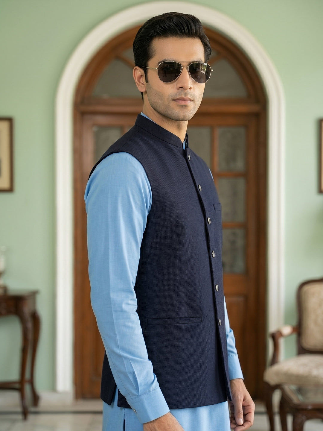 Navy Blue Waist Coat (WC-213)