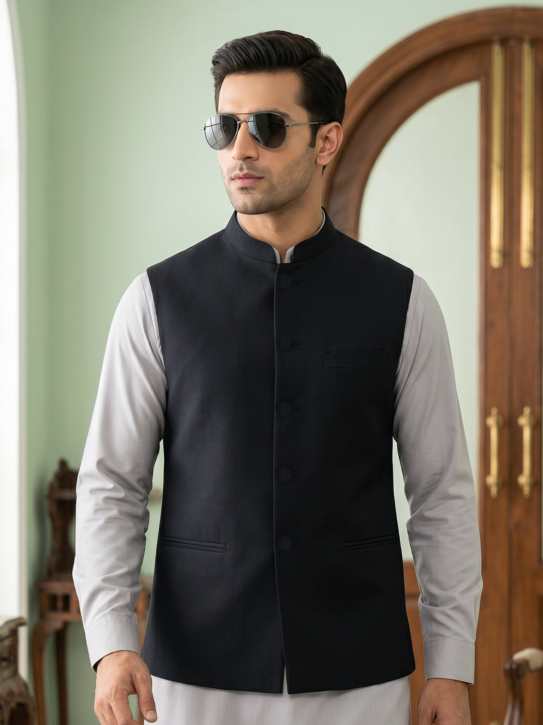Black Waist Coat (WC-223)