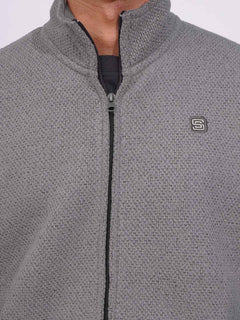 Grey Sleeveless Men's Zipper Sweater (ZSS-05)