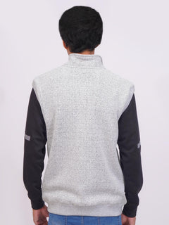 Light Grey Sleeveless Men's Zipper Sweater (ZSS-06)