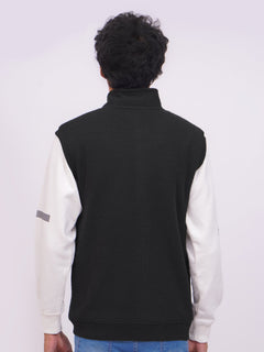 Black Sleeveless Men's Zipper Sweater (ZSS-09)