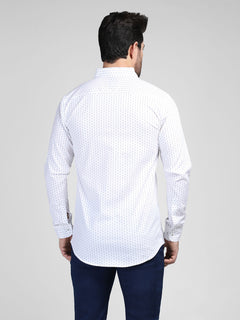 Off White Printed Button Down Casual Shirt (CSW-395)