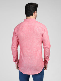 Dark Pink Self Button Down Casual Shirt (CSW-424)