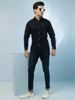 Black Button Down Casual Shirt (CSW-477)