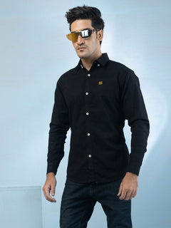 Black Button Down Casual Shirt (CSW-477)