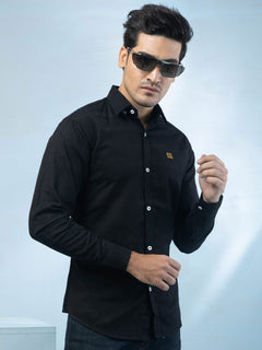 Black Button Down Casual Shirt (CSW-477)