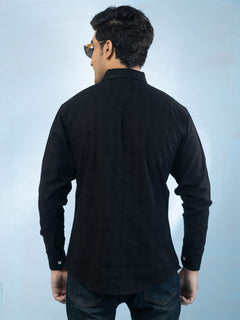 Black Button Down Casual Shirt (CSW-477)