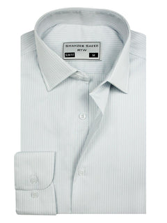 Light Grey Stripe, French Collar, Elite Edition, Men’s Formal Shirt  (RTW-2122)