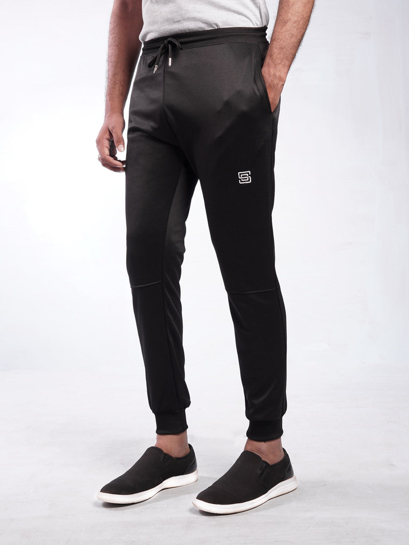 Black Plain Comfort Dri Fit Men's Lounge Pant (GFB-008)