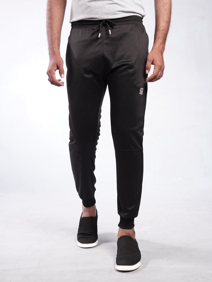 Black Plain Comfort Dri Fit Men's Lounge Pant (GFB-008)