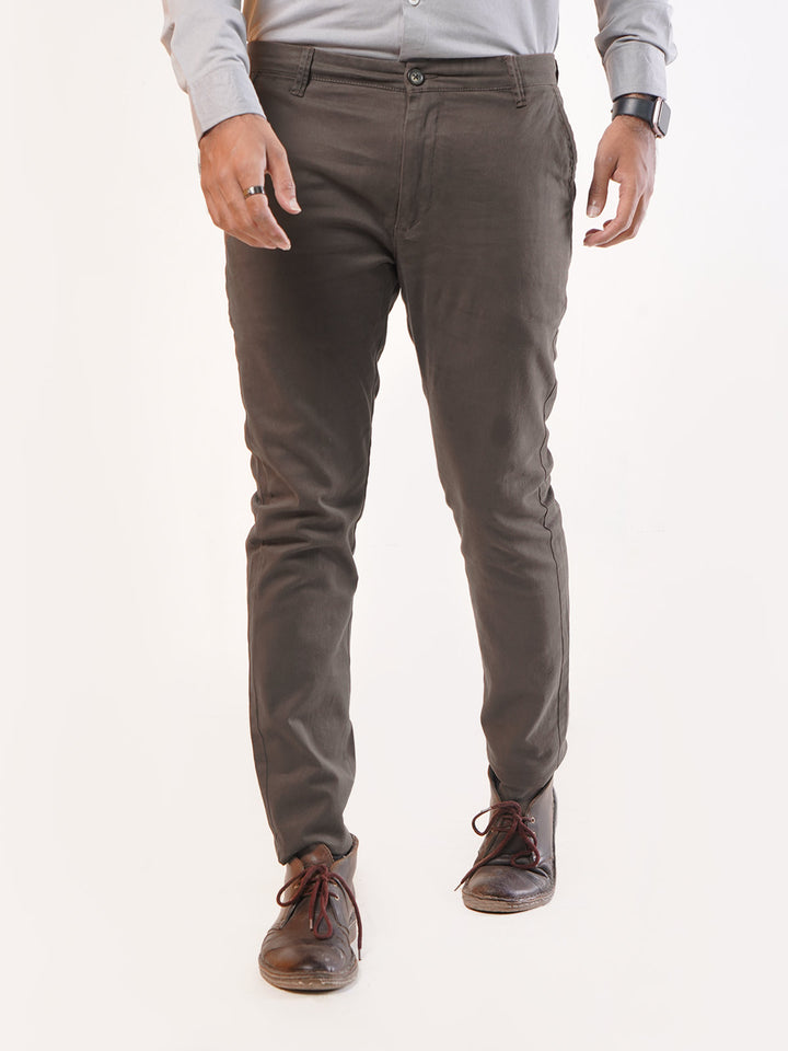 Chocolate Brown Plain Cotton Chino-24