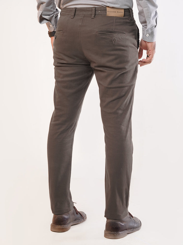 Chocolate Brown Plain Cotton Chino-24