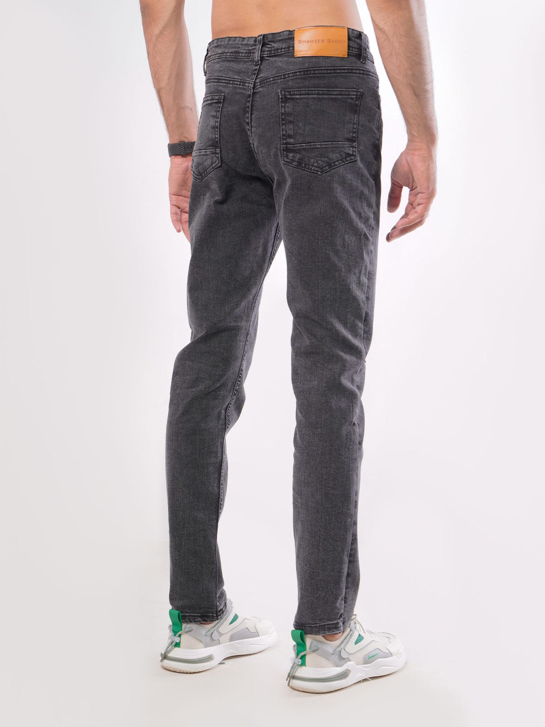 Charcoal Grey Stretchable Denim Jeans-29