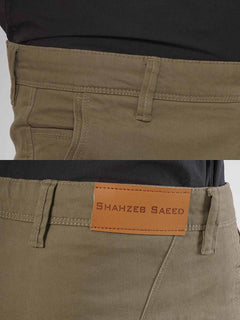 Dark Khaki Plain Cotton Chino Pant-25