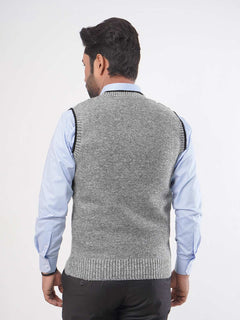 Light Grey Textured Sleeveless Sweater (SW-003)