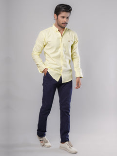 Yellow Plain Button Down Casual Shirt (CSB-100)