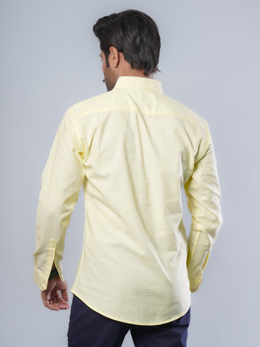 Yellow Plain Button Down Casual Shirt (CSB-100)