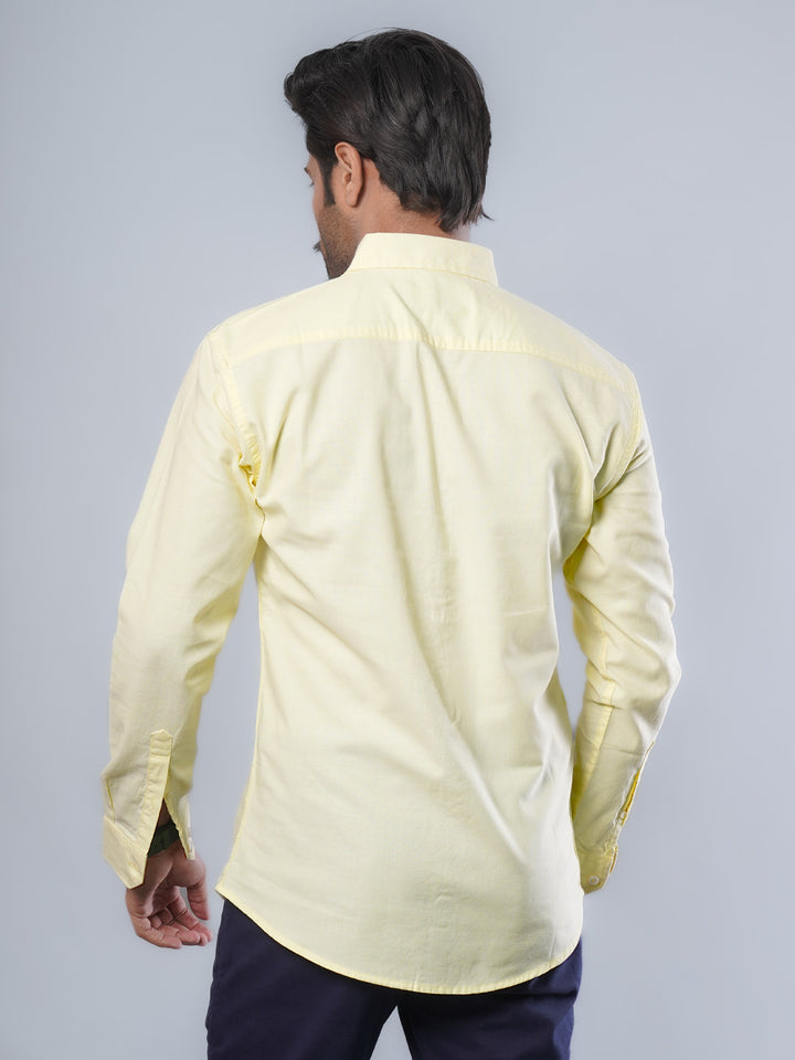 Yellow Plain Button Down Casual Shirt (CSB-100)