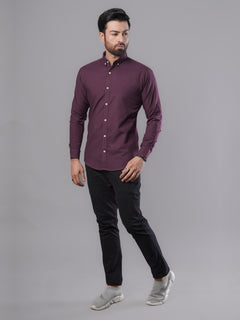 Maroon Plain Button Down Casual Shirt (CSB-105)