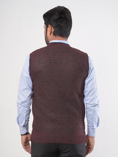 Maroon Textured Sleeveless Sweater (SW-001)