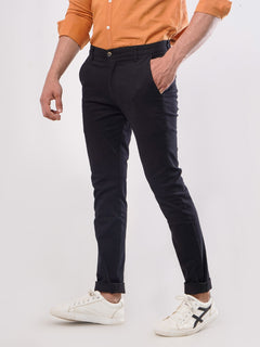 Black Plain Cotton Chino Pant-25