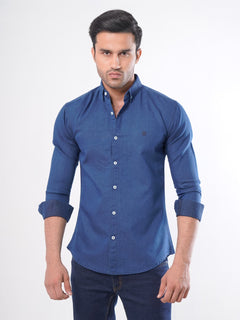 Dark Blue Button Down Denim Casual Shirt (CSD-001)