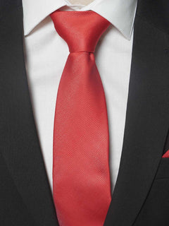 Red Plain Tie Set (TS-176)