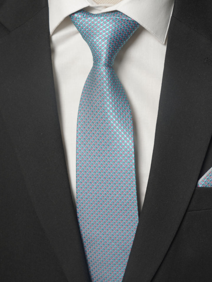 Sea Green Square Dotted Tie Set (TS-177)