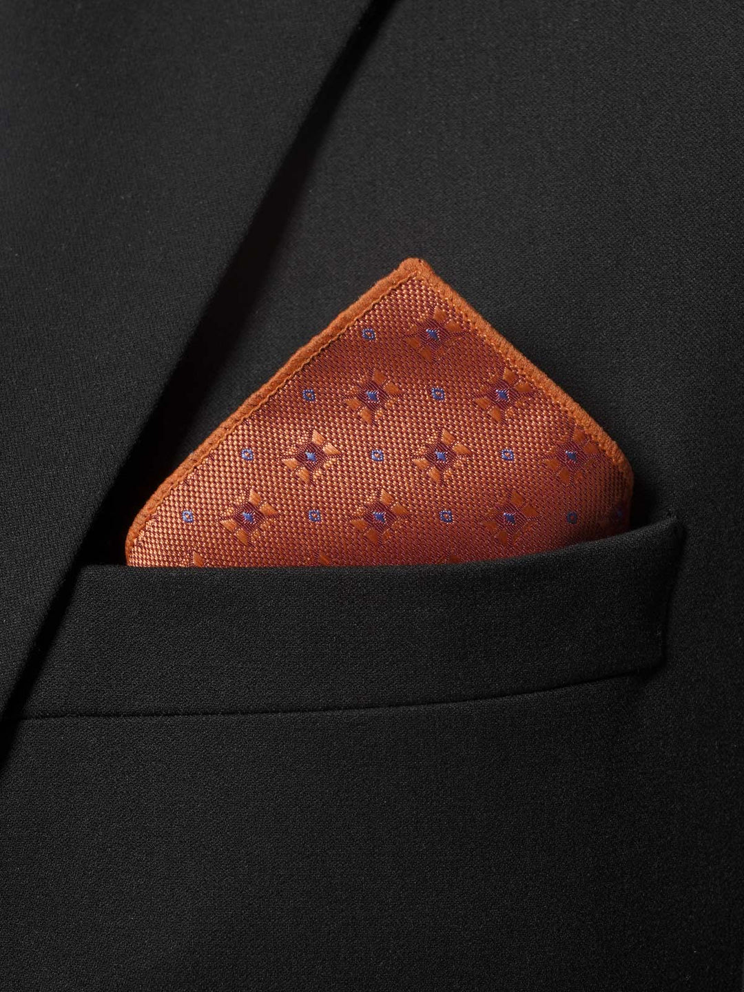 Copper With Blue Square Dotted Tie Set (TS-183)