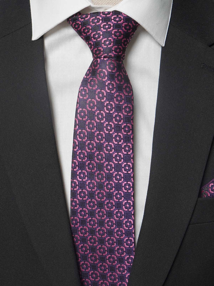 Purple With Elegant design Tie Set (TS-187)