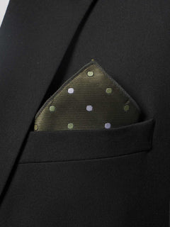 Olive Green With Multi dotted Tie Set (TS-197)