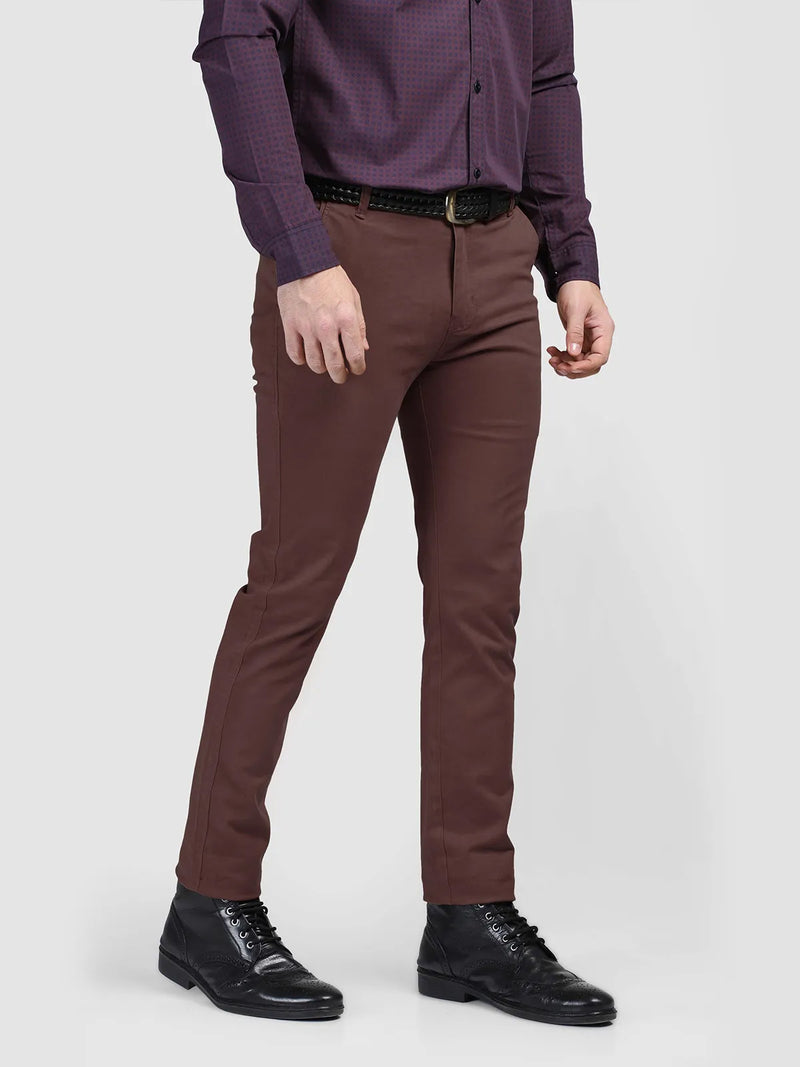 Brown Plain Cotton Chino-20