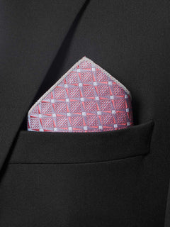 Pink With Red Cuts Style Tie Set (TS-202)