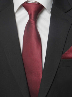 Maroon Plain Tie Set (TS-204)