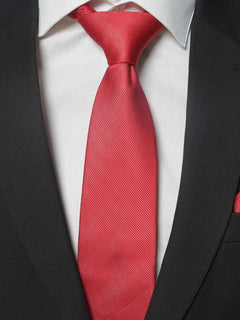 Red Plain Tie Set (TS-205)