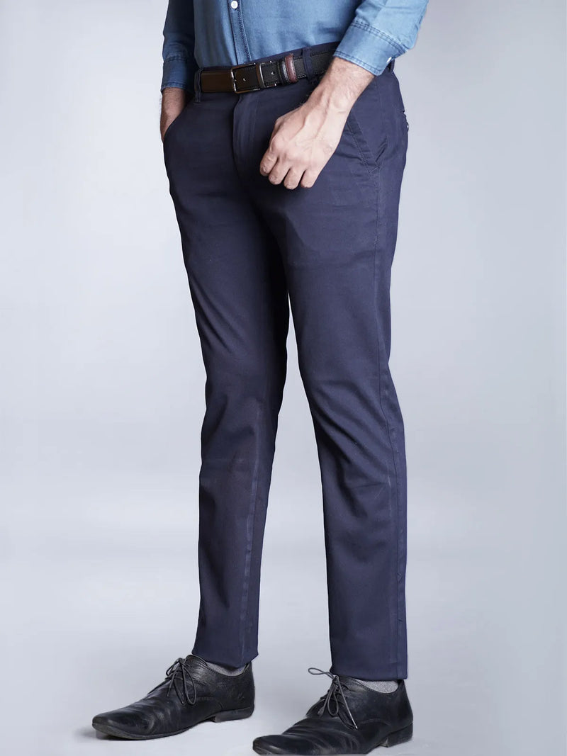 Navy Blue Plain Cotton Chino-21