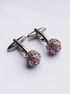 Dual Light Crystal Silver Cufflink (CUFFLINK-368)