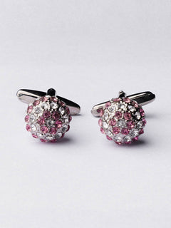 Dual Light Crystal Silver Cufflink (CUFFLINK-368)