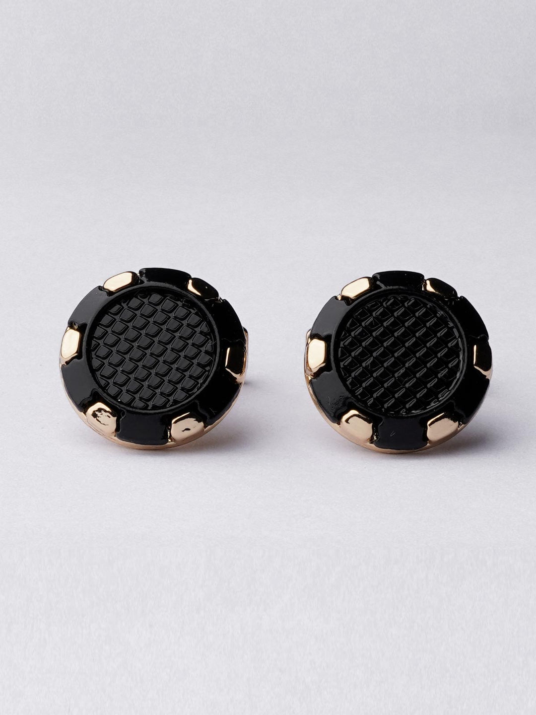 Black Gloss Golden Cufflink (CUFFLINK-373)