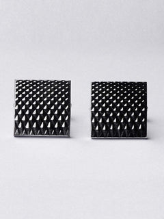 Square Textured Silver Cufflink (CUFFLINK-381)