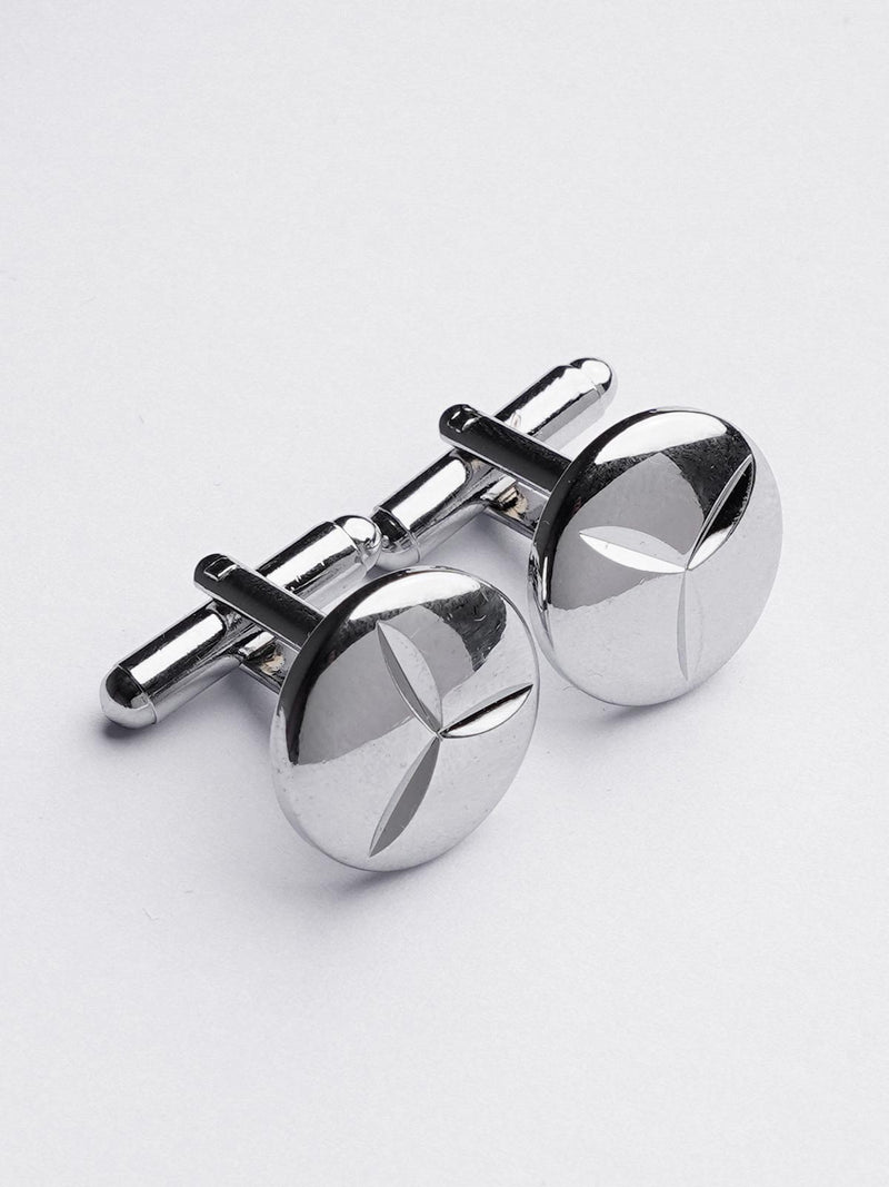 Stainless Steel Designer Silver Cufflink (CUFFLINK-383)