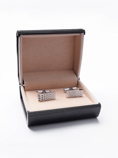 Stainless Steel Designer Silver Cufflink (CUFFLINK-386)