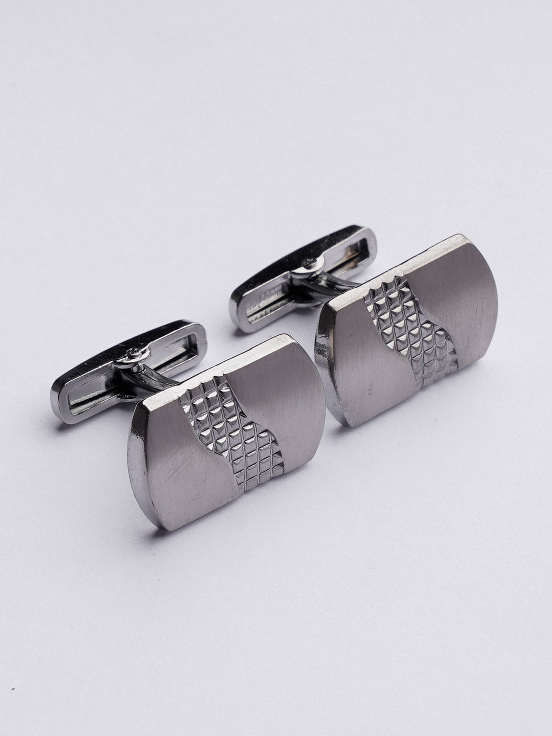 Stainless Steel Designer Silver Cufflink (CUFFLINK-387)