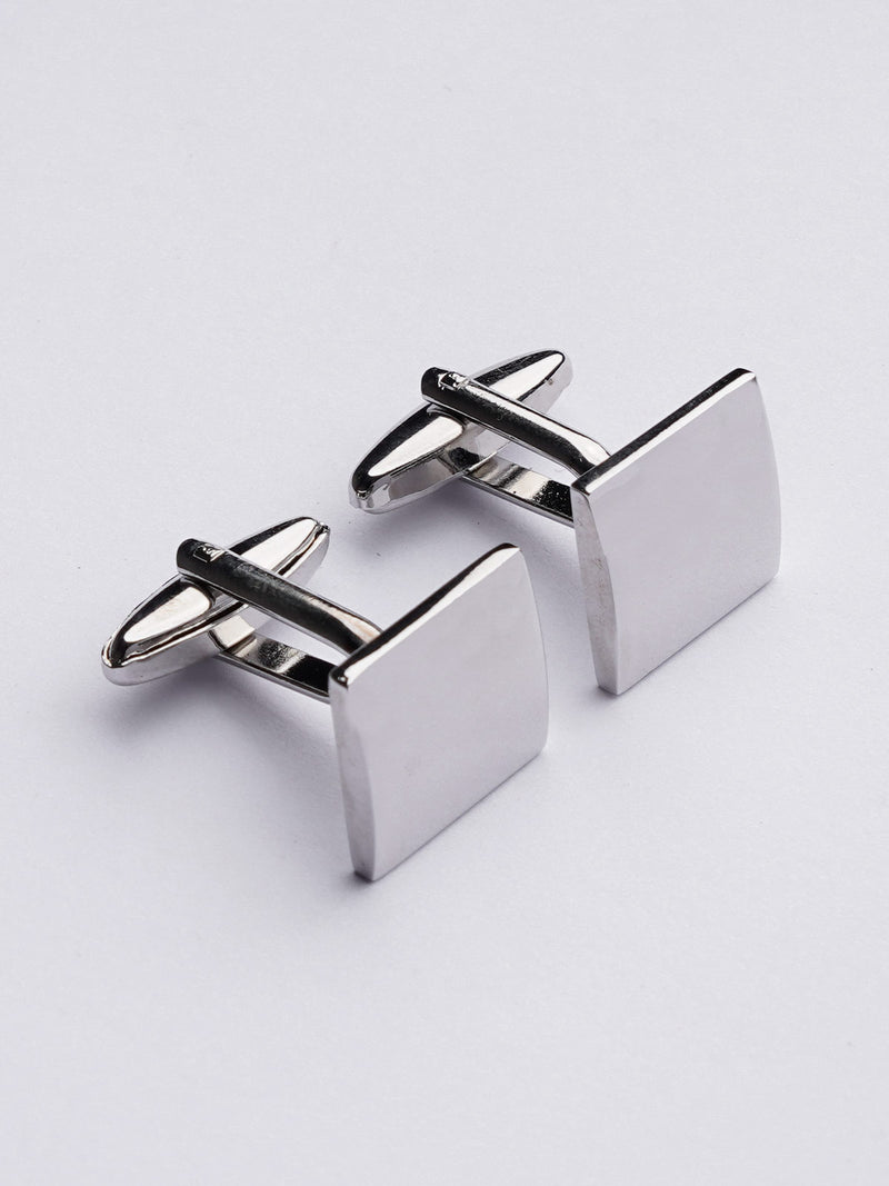 Silver Plain Square Stainless Steel Cufflink (CUFFLINK-393)