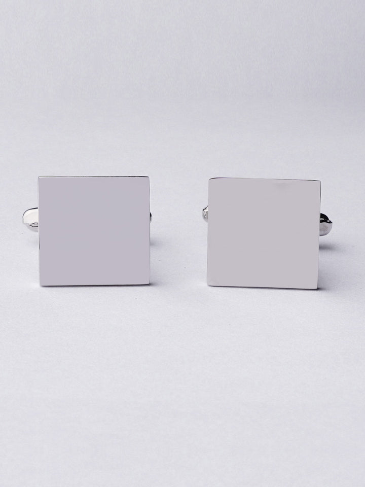 Silver Plain Square Stainless Steel Cufflink (CUFFLINK-393)