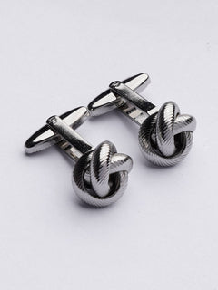 Silver Antique Textured Designer Cufflink (CUFFLINK-404)